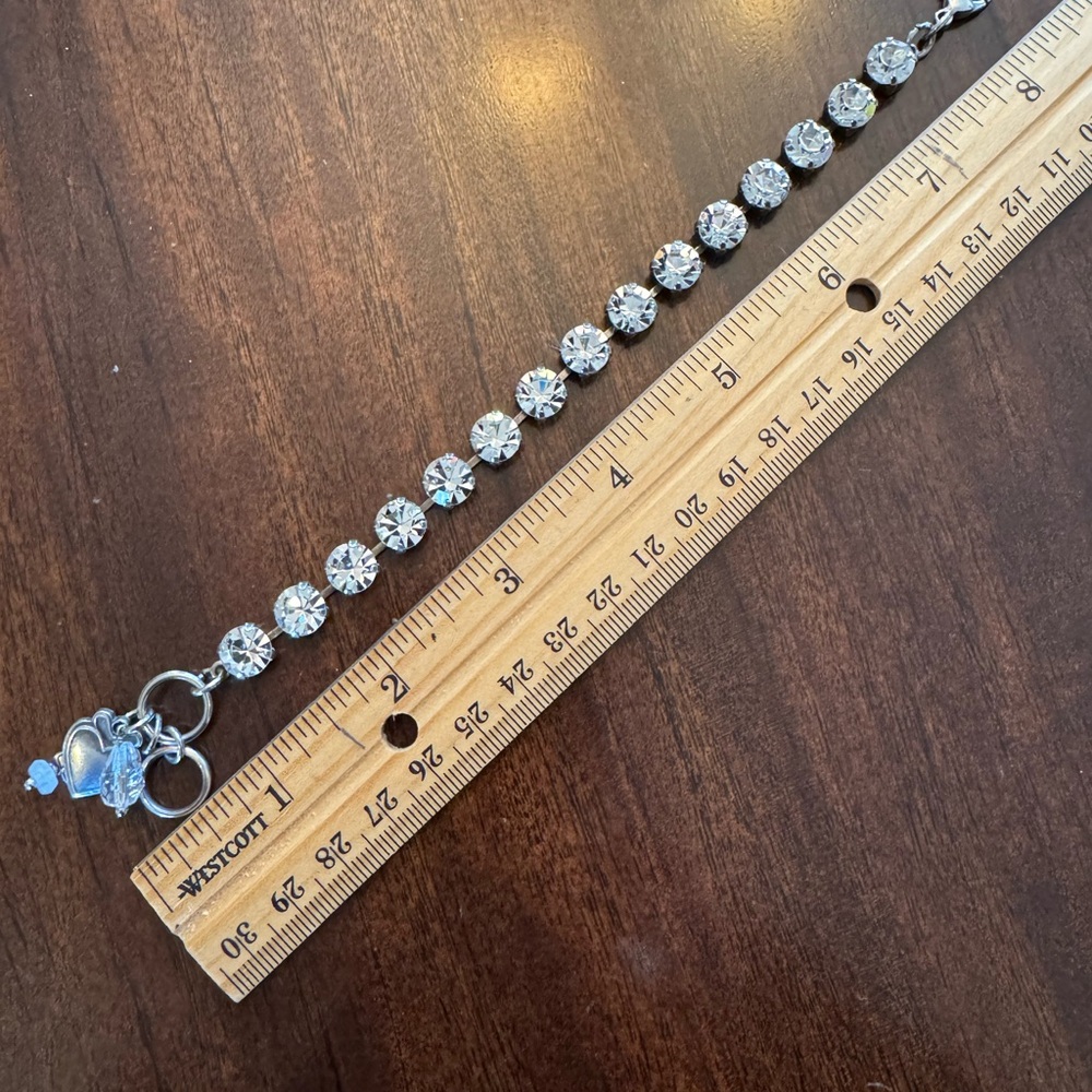 MARIANA TENNIS BRACELET-Authentic Round-Cut Clear Crystal Stones in Cup Setting - Picture 9 of 16